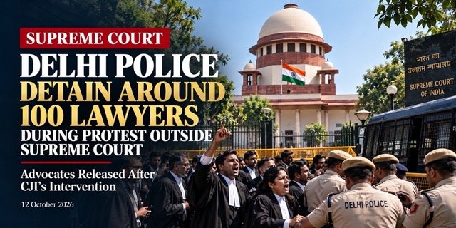 Delhi Police Detain Around 100 Lawyers During Protest Outside Supreme Court; Advocates Released After CJI’s Intervention