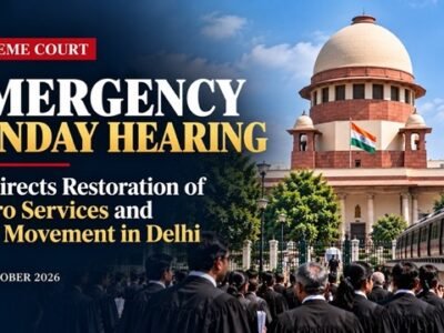 Supreme Court’s Emergency Sunday Hearing: Apex Court Orders Restoration of Metro Services, Free Movement and Protection Against Illegal Detentions in Delhi
